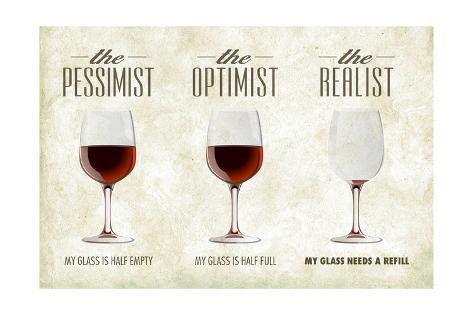 Pessimist Optimist Realist Print by Lantern Press ...