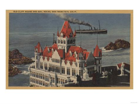 San Francisco Ca View Of Old Cliff House Posters By Lantern