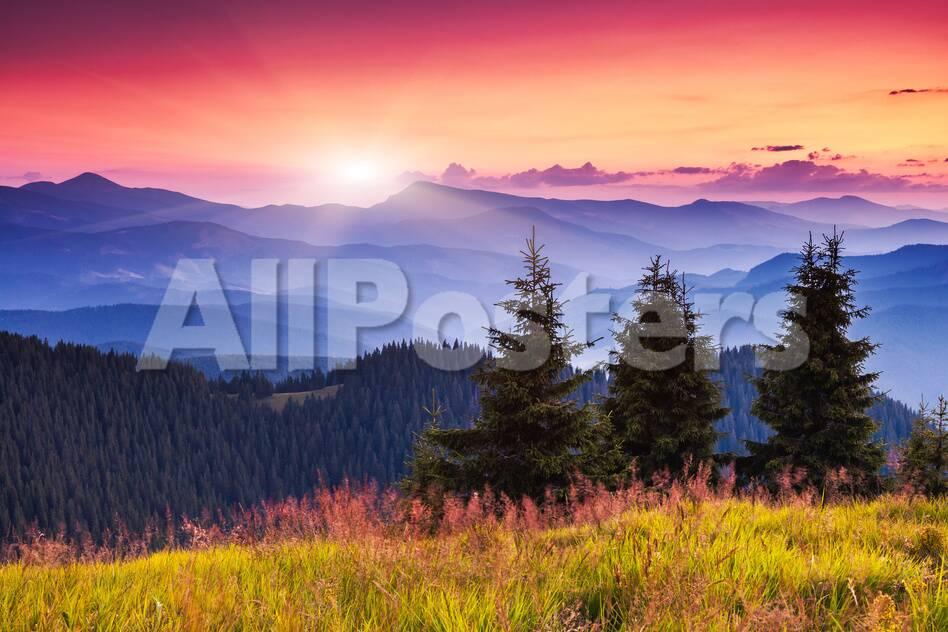 Majestic Morning Mountain Landscape With Colorful Cloud Dramatic Sky Carpathian Ukraine Europe Photographic Print Leonid Tit Allposters Com