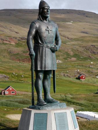 'Statue of Leif Eriksson, Son of Erik the Red in Qassiarsuk, South