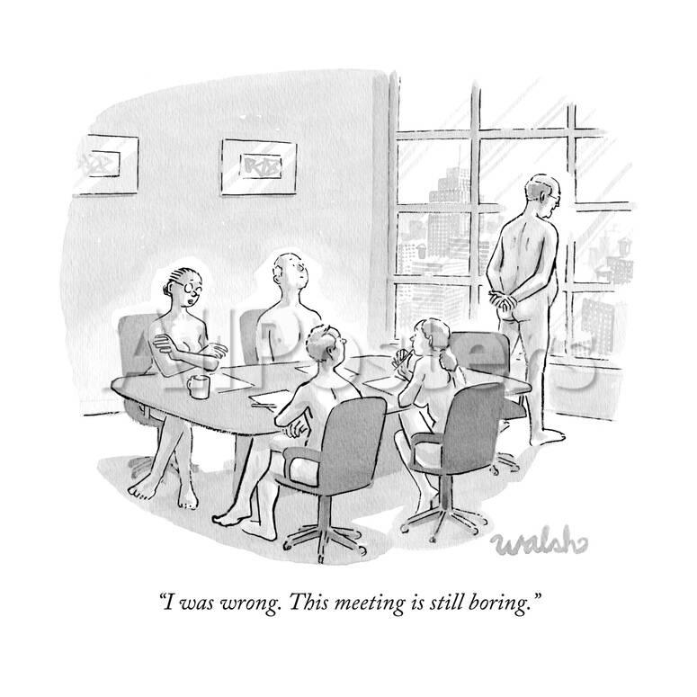 i was wrong this meeting is still boring new yorker cartoon
