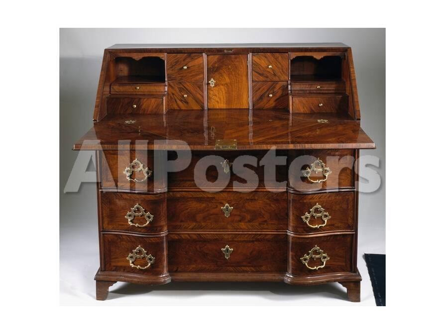 Louis Xiv Style Walnut Drop Leaf Writing Desk Open Built In Genoa Italy 17th 18th Century Giclee Print Allposters Com