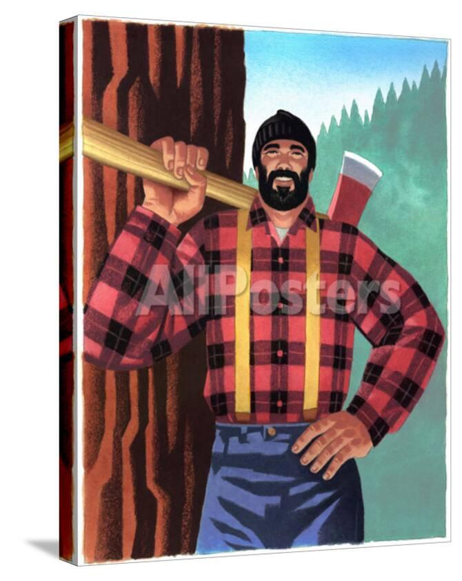 lumberjack with axe art