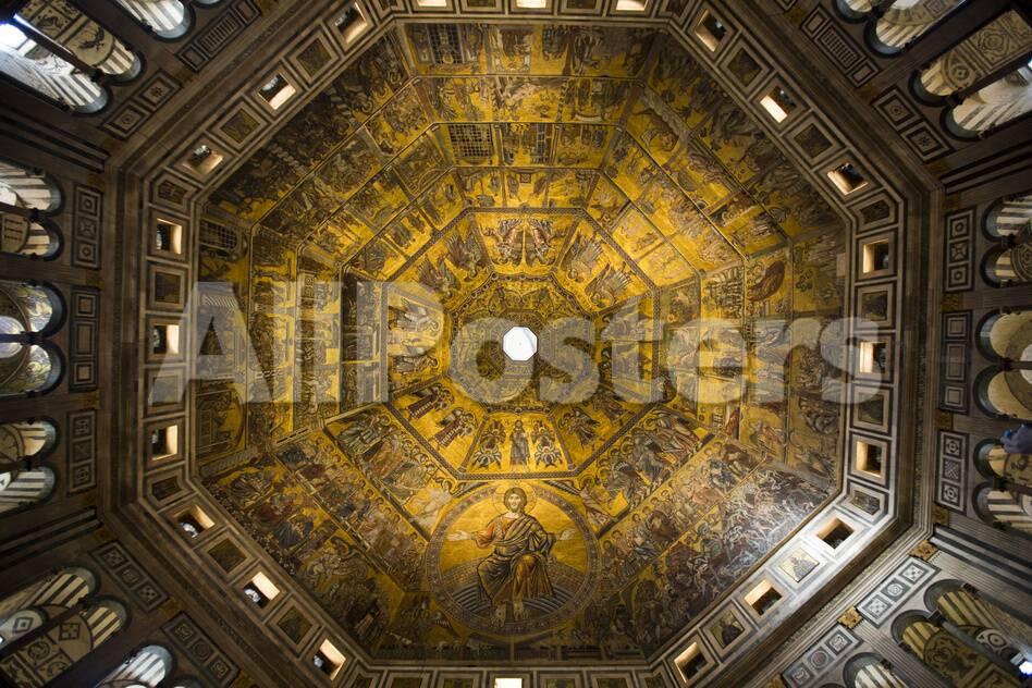 Mosaic On The Ceiling In The Baptistery Battistero Di San