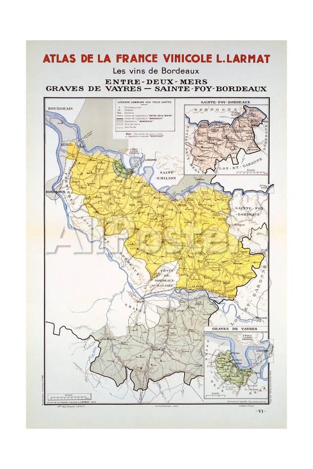 Map Of The Bordeaux Region Giclee Print Allposters Com