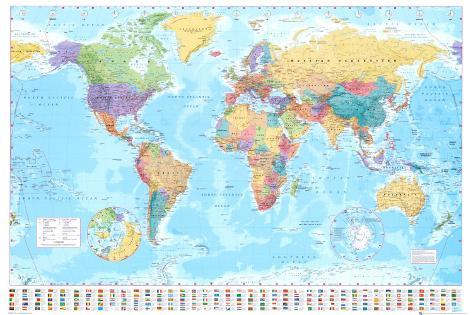 Mapa del mundo Lámina en AllPosters.es
