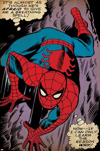 Marvel Comics Retro: The Amazing Spider-Man Comic Panel, Crawling (aged