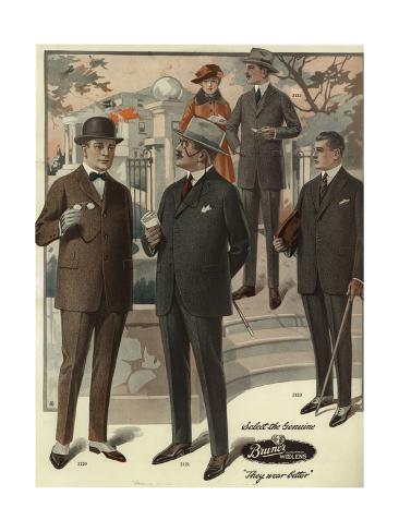 Men's Conservative Single-Breasted Suits from the 1920s Giclee Print ...