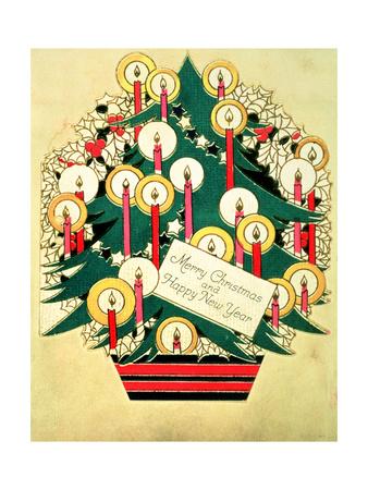 &#039;Merry Christmas and a Happy New Year&#039;, Christmas Card&#039; Giclee Print - | AllPosters.com