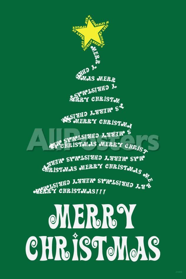 オールポスターズの merry christmas tree art poster print 写真