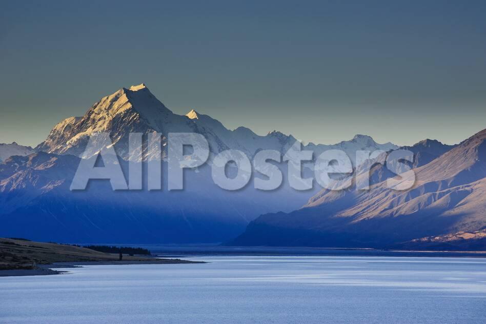 Lake Pukaki With Mount Cook In The Background In The Late Afternoon Light Photographic Print Michael Allposters Com