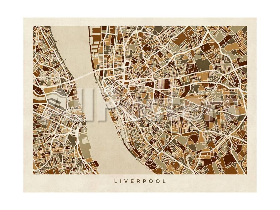 Liverpool England City Street Map Prints Michael Tompsett Allposters Com