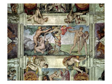 Sistine Chapel Ceiling 1508 12 Expulsion Of Adam And Eve From The Garden Of Eden