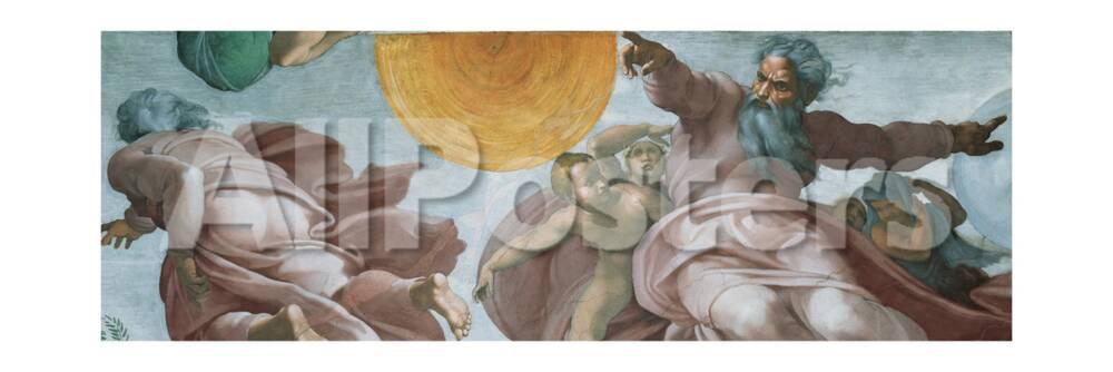 Sistine Chapel Ceiling God Creating Sun And Moon Posters By