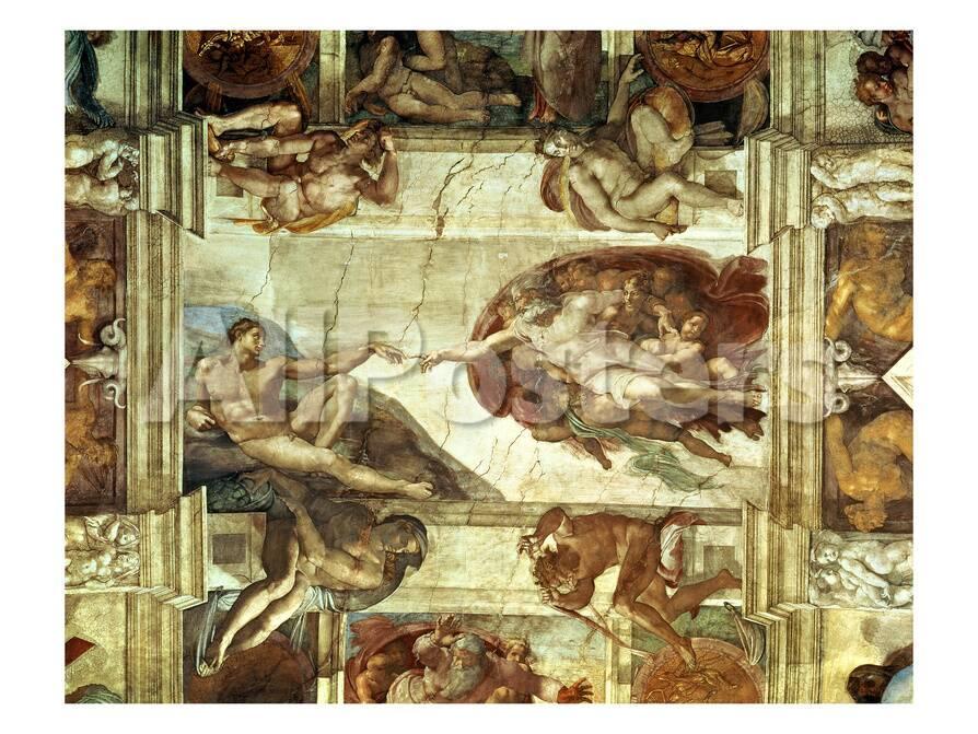 The Creation Of Adam Detail From The Sistine Ceiling 1511 12