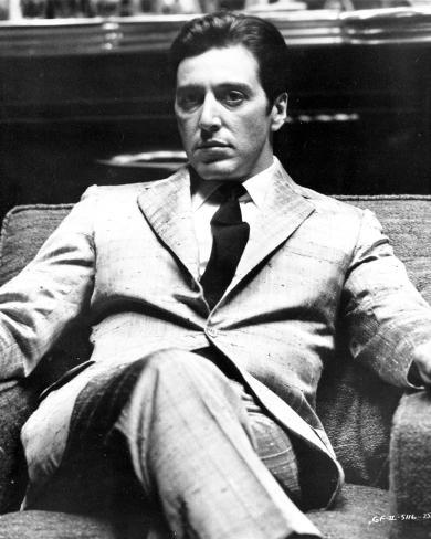 Al Pacino sitting on a Chair, Cross Legs Pose in Formal Outfit Black