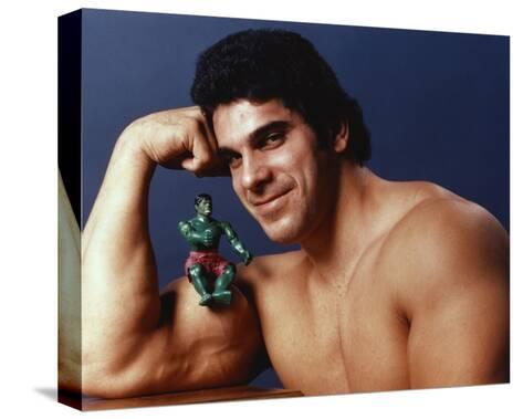 lou ferrigno with incredible hulk action figure portrait photo by