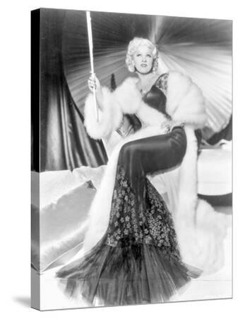 Mae West wearing Black And White Dress in Black and White Photo by