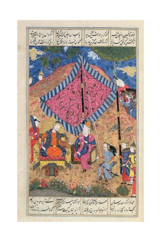 オールポスターズの ms d 184 fol 203a the tent of the persian army