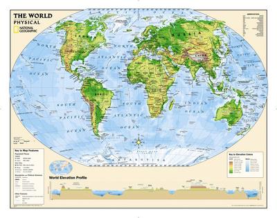 National Geographic Kids Physical World Education Map