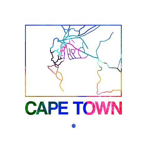 cape town watercolor street map posters by naxart cape town watercolor street map posters by naxart