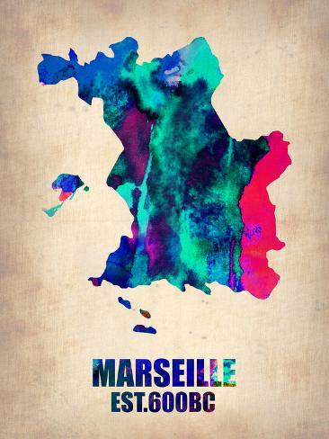marseille watercolor poster plastic