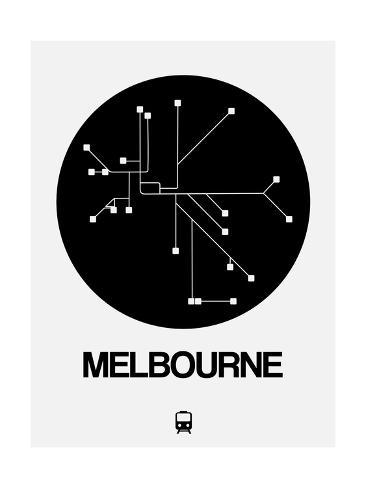Melbourne black subway map Melbourne black subway map