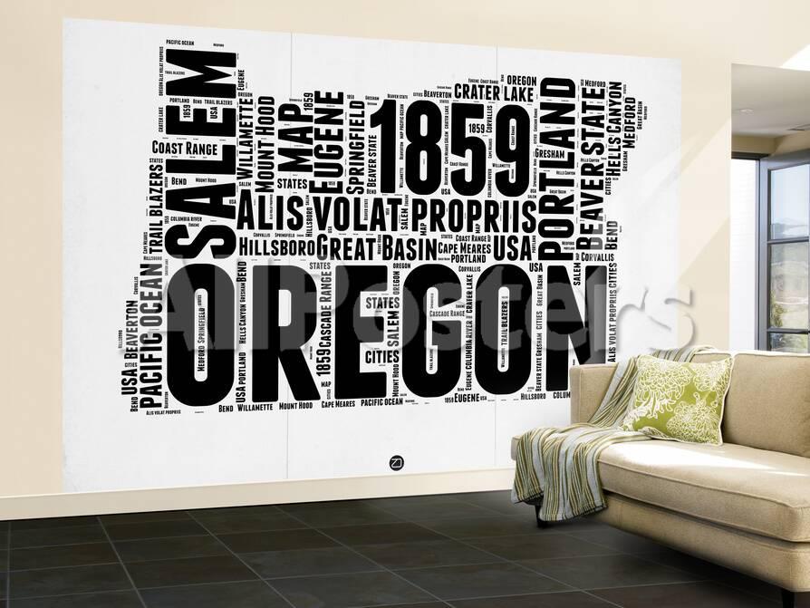 Oregon Word Cloud 1 Wall Mural By Naxart At Allposters Com