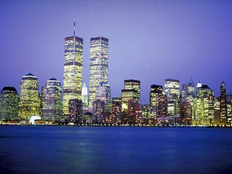 New York City Skyline at Night Photographic Print at AllPosters.com