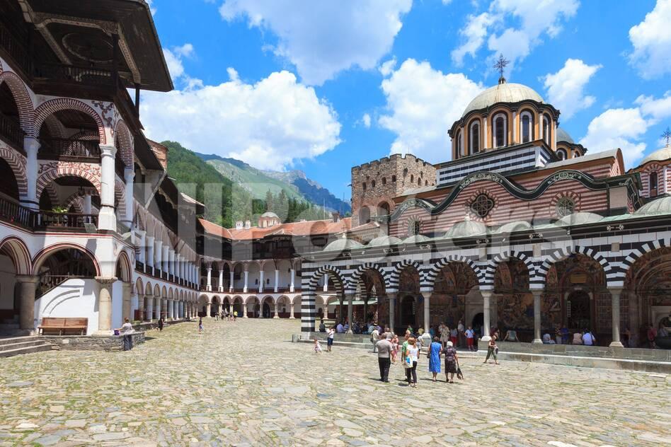 rila monastery courtyard in