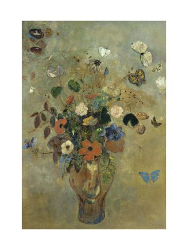 Bouquet Of Flowers With Butterflies