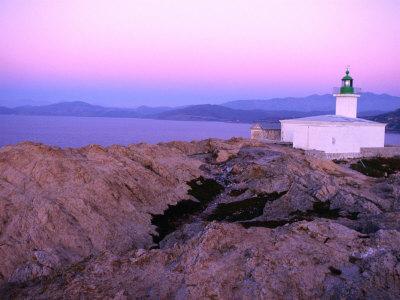 'La Pietra Lighthouse, Ile Rousse, Corsica, France' Photographic Print