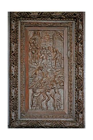 panel from 5c door the exodus pharaoh s soldiers drown in the red