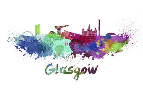 Image result for glasgow skyline print