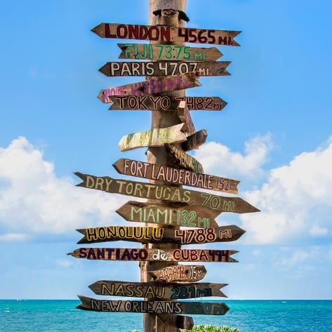 Destination Signs - Key West - Florida Photographic Print by Philippe ...