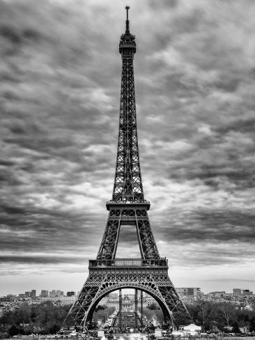 Eiffel Tower, Paris, France - Black and White Photography Photographic