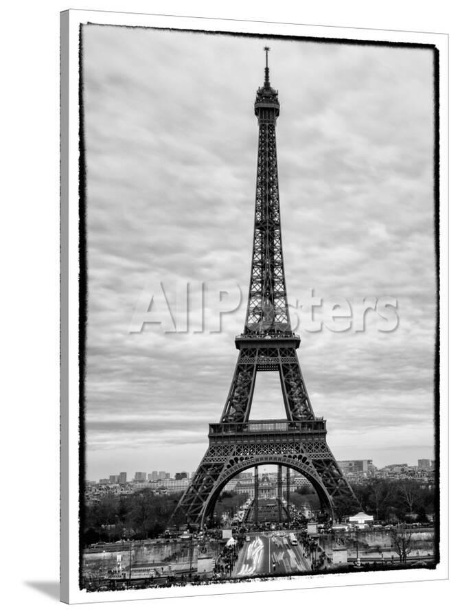 Eiffel Tower Paris France White Frame Black And White Photography Photographic Print Philippe Hugonnard Allposters Com