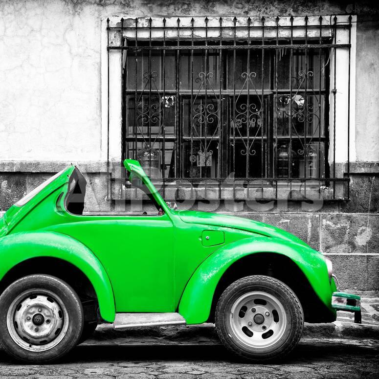 Viva Mexico Square Collection Small Green Vw Beetle Car Photographic Print Philippe Hugonnard Allposters Com