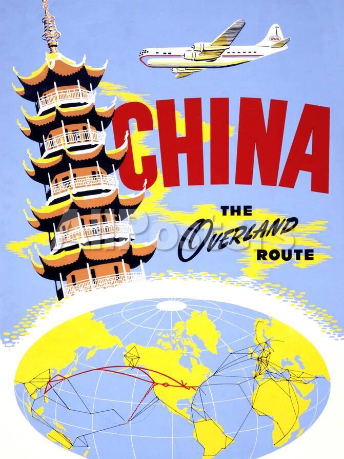 China The Overland Route Vintage Travel Poster Print Piddix Allposters Com
