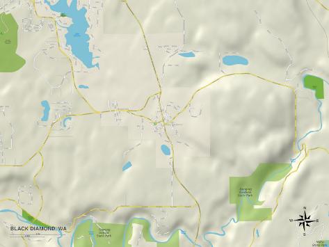 Political Map of Black Diamond, WA Photo - AllPosters.co.uk