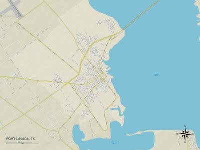'Political Map of Port Lavaca, TX' Photo - | AllPosters.com