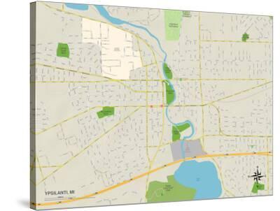 'Political Map of Ypsilanti, MI' Posters -  AllPosters.com