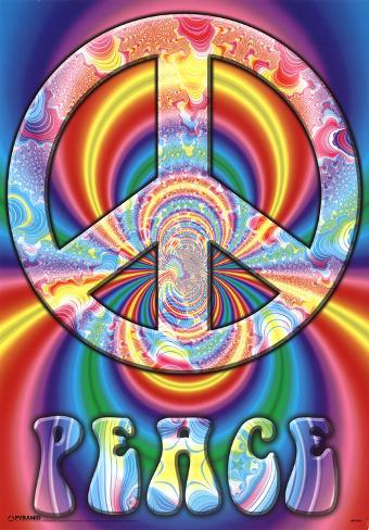 Psychedelic Peace Sign Poster Print Fotografia na AllPosters.com.br