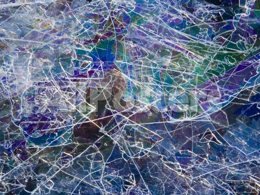 Ice Forms Abstract Patterns And Colors On Shoreline Lake Superior