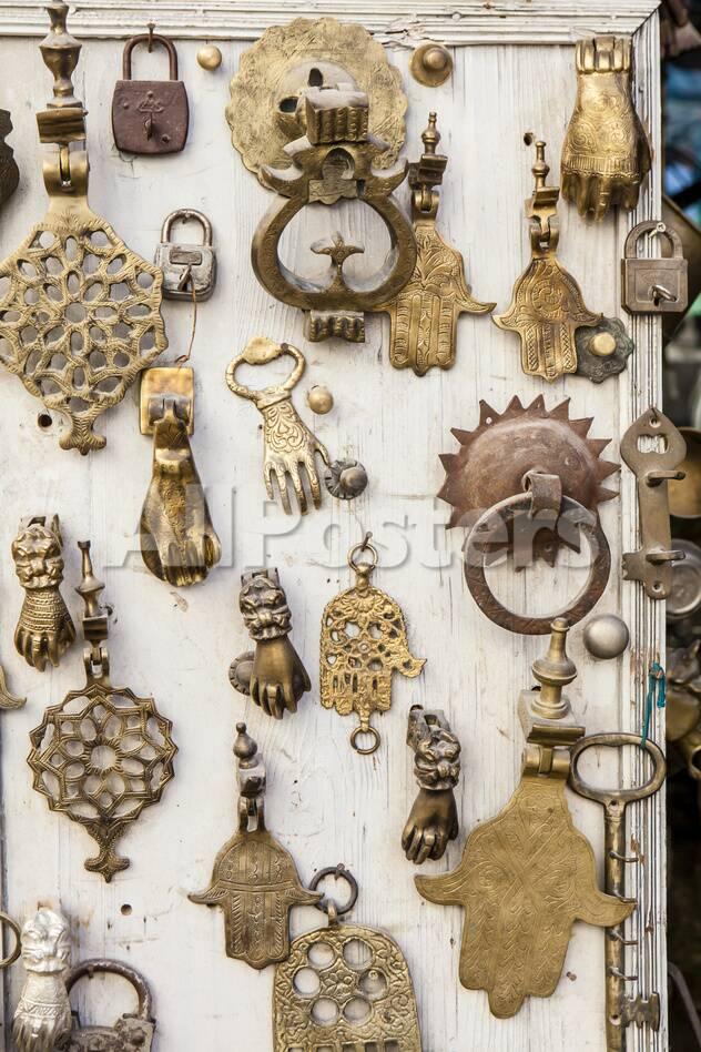 Assorted Brass Door Knockers For Sale In The Medina Of Fez Photographic Print Richard Nowitz Allposters Com