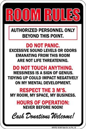 'Room Rules' Tin Sign | AllPosters.com