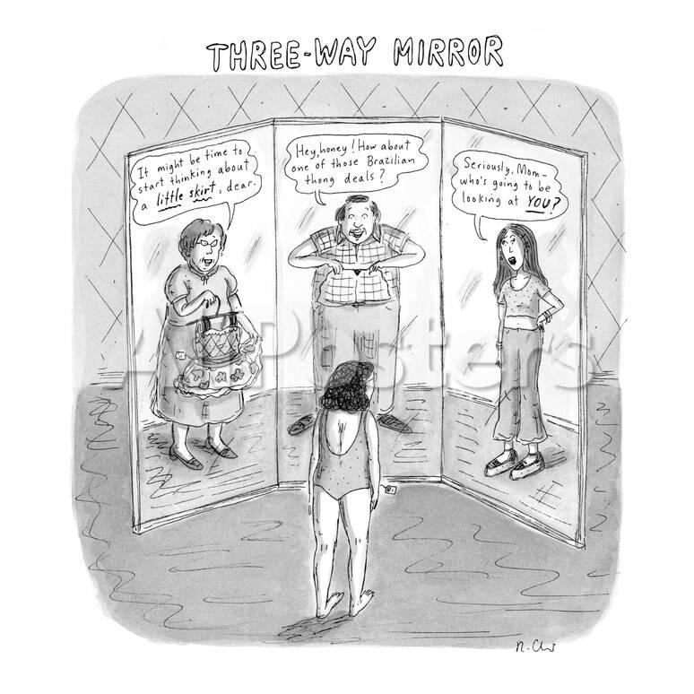 Three Way Mirror New Yorker Cartoon Premium Giclee Print By Roz Privacy Preference Centre