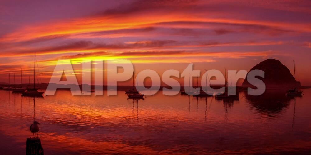 Scenic View Of The Morro Bay At Dusk San Luis Obispo County California Usa Photographic Print Allposters Com