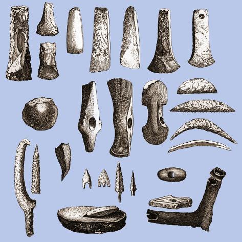 Prehistoric Stone Tools Photographic Print by Sheila Terry - AllPosters.ca