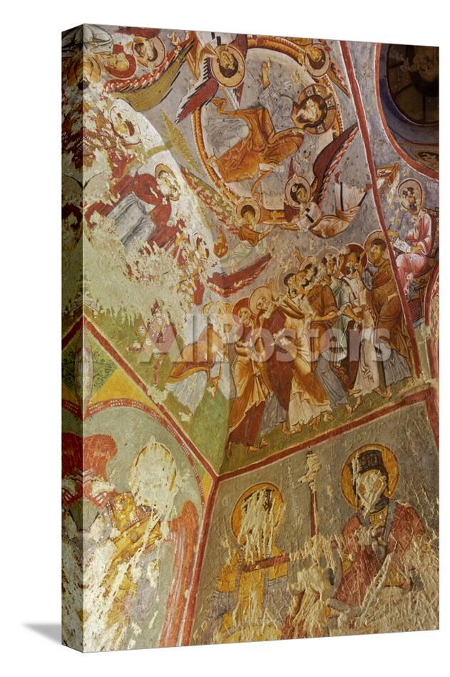 View Of Ceiling With Fresco Painting In A Cave Church